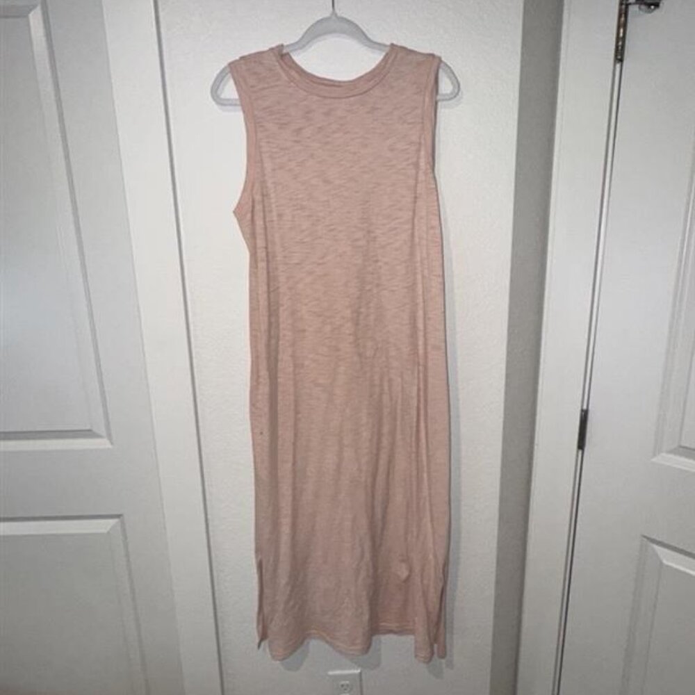 Sleeveless Pink Cotton Midi Dress